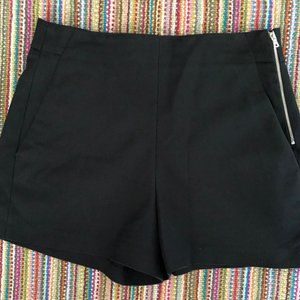 Black High-Waisted Suit Shorts